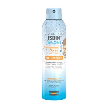 ISDIN Fotoprotector Pediatrics Transparent Spray Wet Skin, przeciwsłoneczny spray do ciała dla dzieci SPF 50, 250 ml