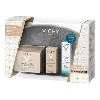 Zestaw Promocyjny Vichy, krem Neovadiol Kompleks Uzupełniający, skóra sucha, 50 ml + Mineral 89, 10 ml + Neovadiol Noc, 3 ml + kosmetyczka
