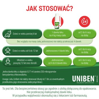 Uniben, 1,5 mg/ml, aerozol do stosowania w jamie ustnej, 30 ml