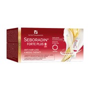 Seboradin Forte Plus, zmniejszenie wypadania włosów, ampułki, 24 szt. x 5,5 ml + serum, 4 szt. x 6 g
