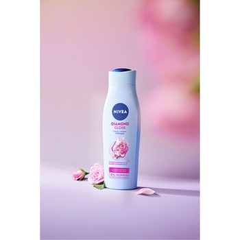 Nivea Diamond Gloss, szampon pielęgnujący do włosów, 400 ml
