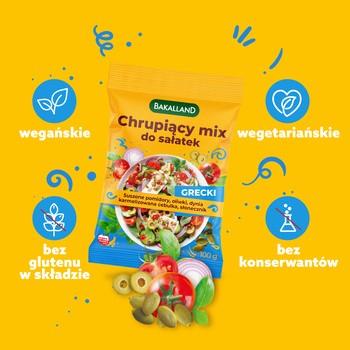 Bakalland, chrupiący mix do sałatek, grecki, 100 g