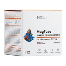 Aura Herbals MagFuse magnez + ashwagandha, saszetki z proszkiem, 30 szt.