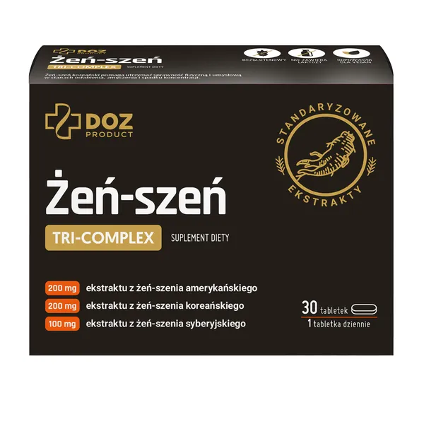 Żeń-szeń Tri-Complex 30 tabletek [DOZ PRODUCT] - DOZ PRODUCT