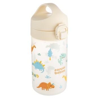 Canpol Babies Junior, bidon na wodę dla dzieci od 2,5 r.ż., beżowy, 400 ml