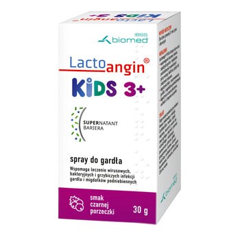 Lactoangin KIDS, spray do gardła o smaku czarnej porzeczki, 30 g