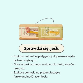 Mydlarnia 4 Szpaki Mężny Duet, naturalne mydło w kostce Waligóra, 110 g + naturalne mydło w kostce Wyrwidąb, 110 g