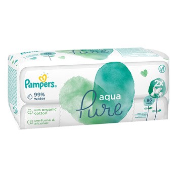 Pampers Aqua Pure, chusteczki nawilżane dla niemowląt, 2 x 48 szt.