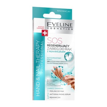 Eveline Hand&Nail Therapy Professional, regenerujący zabieg do rąk z rękawiczkami, 2 x 7 ml