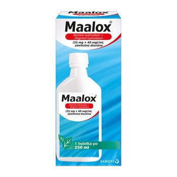 Maalox, (35 mg+40mg)/ml, zawiesina doustna, 250 ml
