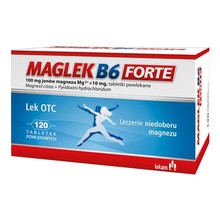 Maglek B6 Forte, 100 mg + 10 mg, tabletki powlekane, 120 szt.