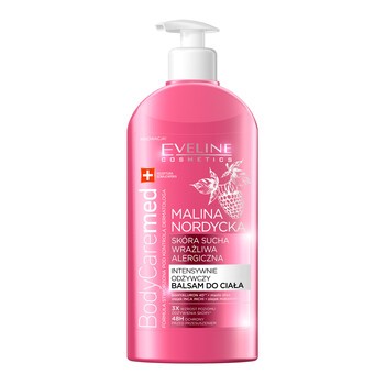 Eveline BodyCare Med+, intensywnie odżywczy balsam do ciała, malina nordycka, 350 ml