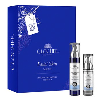 Zestaw Promocyjny Clochee Facial Skin Care Set, krem nawilżająco-ujędrniający, 50 ml + serum silnie nawilżające, 30 ml