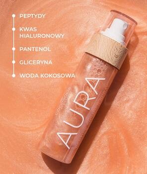 Cocosolis AURA, spray rozświetlający z peptydami do twarzy, ciała i włosów, 100 ml