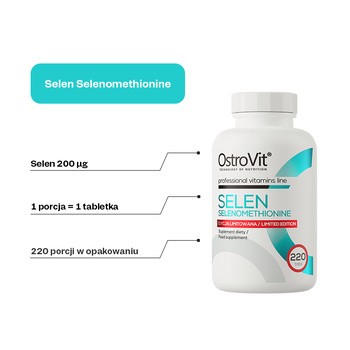 OstroVit Selen Selenomethionine, tabletki, 220 szt.