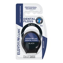 Elgydium Clinic Dental Floss, nić dentystyczna czarna, 50 m