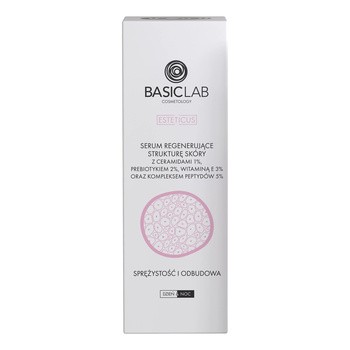 BasicLab Esteticus, serum, regenerujące z ceramidami 1% i kompleksem peptydów 5%, sprężystość i odbudowa, 50 ml