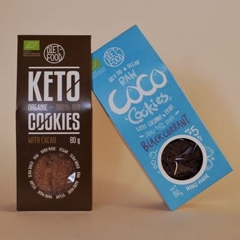 Diet-Food, Bio Ciasteczka Kokosowe Czarna Porzeczka, 80 g