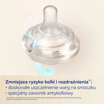 Canpol Babies Natural Shape, butelki ze smoczkiem dwustrefowym, 150 ml, przepływ wolny, 2 szt.