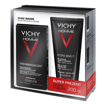 Zestaw Promocyjny Vichy Homme, Sensi Baume, kojący balsam po goleniu, 75 ml + żel pod prysznic, 200 ml w PREZENCIE