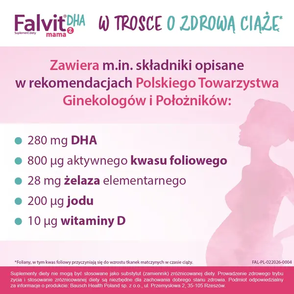 Витамины для беременных и кормящих Falvit Mama 2 DHA, с фолиевой кислотой и железом, 30 капсул — фото 3