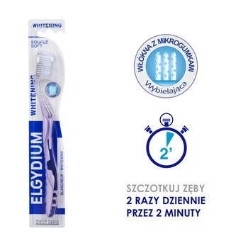 Elgydium Whitening soft, szczoteczka wybielająca do zębów, miękka, 1 szt.