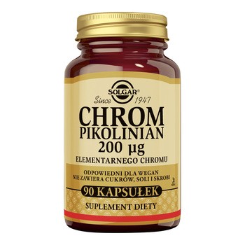 Solgar Chrom Pikolinian 200 µg, kapsułki, 90 szt.
