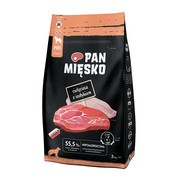 Pan Mięsko, sucha karma dla psa M, cielęcina z indykiem, 3 kg