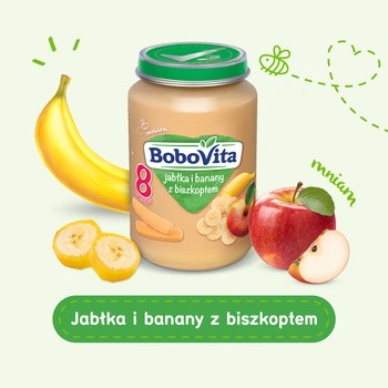 BoboVita, deser jabłka i banany z biszkoptem, 8 m+, 190 g