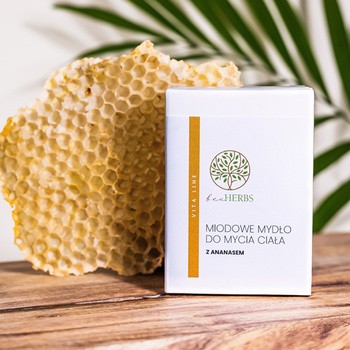 BeeHerbs, miodowe mydło do mycia ciała z ananasem, 100 g
