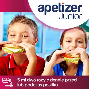Apetizer Junior, syrop, o smaku malinowo-porzeczkowym, 100 ml