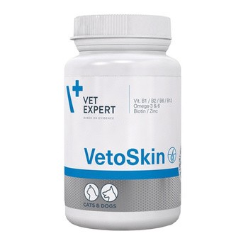 Vet Expert Vetoskin, preparat na skórę i sierść dla psów i kotów, kapsułki, 60 szt.