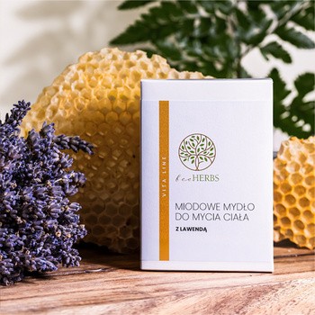 BeeHerbs, miodowe mydło do mycia ciała z lawendą, 100 g