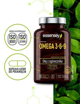 Essensey Omega 3-6-9, Olej z ogórecznika, kapsułki, 90 szt.