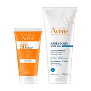 Zestaw Avene Eau Thermale, Apres-Soleil, regenerujący balsam po opalaniu, 200 ml + krem z filtrem, skóra sucha i wrażliwa, SPF50 +, 50 ml https://azcdn.doz.pl/image/d/product/7004641f-scale-180x180.png