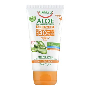 Equilibra Aloe, aloesowy krem przeciwsłoneczny SPF 30, filtry UVB UVA, 75 ml
