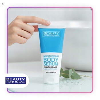 Beauty Formulas, nawilżające serum do ciała z kwasem hialuronowym, 150 ml