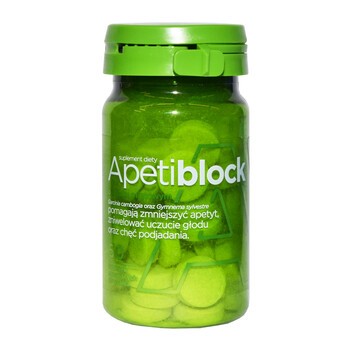 Apetiblock, musujące tabletki do ssania o smaku miętowym, 50 szt.