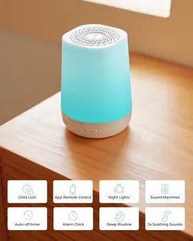 Momcozy Baby Sound Machine, inteligentny odtwarzacz dźwięków dla dzieci z lampką LED, 1 szt.