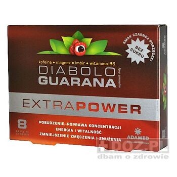 Diabolo Guarana Extra Power, pastylki do ssania, 8 szt