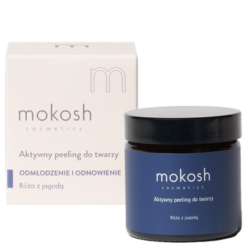Mokosh aktywny peeling do twarzy, róża z jagodą, 60 ml