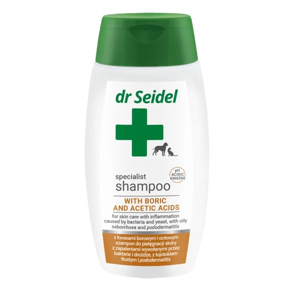 dr Seidel Dr Seidel Szampon z kwasami borowym i octowym dla psów oraz kotów, 220 ml — Składniki i ocena