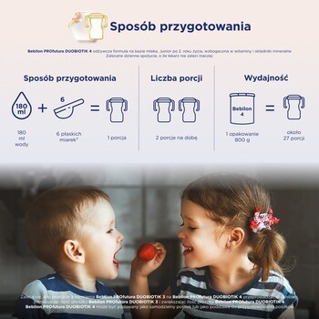 Zestaw 2x Bebilon PROfutura DUOBIOTIK 4, formuła na bazie mleka po 2. roku życia, proszek, 800 g