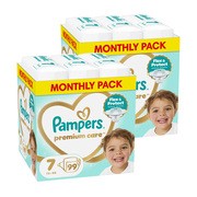 Zestaw 2 x Pampers Premium Care Pants, 7, (15+ kg), 99 szt.