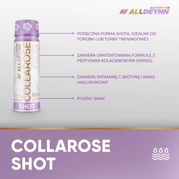 Allnutrition ALLDEYNN CollaRose Shot, płyn, smak malinowo - poziomkowy, 80 ml