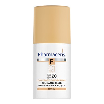 Pharmaceris F, delikatny fluid intensywnie kryjący, Ivory 01, SPF 20, 30 ml