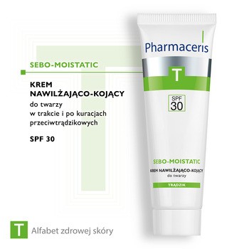 Pharmaceris T Sebo-Moistatic, krem nawilżająco-kojący do twarzy, SPF 30, 50 ml