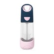 B.BOX, bidon dla dziecka, butelka na wodę ze słomką tritanowy, Indigo Rose, 9 m+, 450 ml