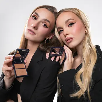 Claresa Duo Palette Creamy & Pressed, kremowo-pudrowa paleta bronzerów do konturowania, 01 More Sculpted, 8,5 g