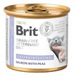 Brit Grain Free Veterinary Diet Cat Gastrointestinal, mokra karma dla kotów z problemami gastroenterologicznymi, łosoś i zielony groszek, 200 g